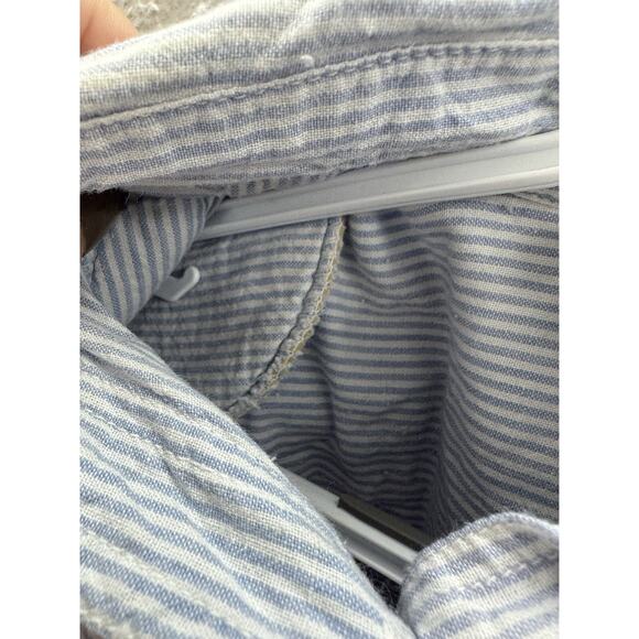 New York Aspects Womens Shirt Size Medium Blue Striped Button Up Long Sleeve VTG - Picture 6 of 13